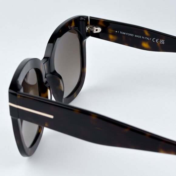 Tom Ford Women Havana Brown Square BRAND NEW Sunglasses BEATRIX FT0613/S - Picture 7 of 9